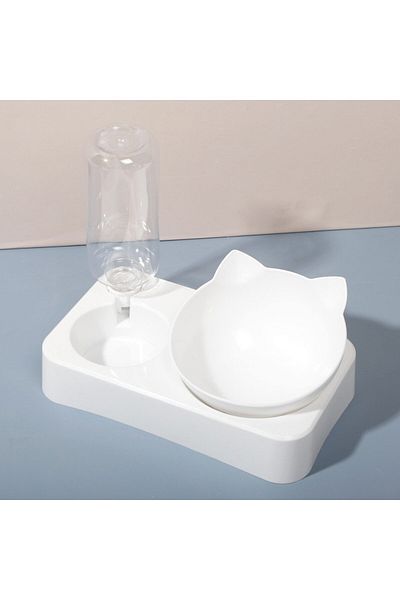 Choice White Bowl G594 Pet Bowl 15 Degrees Tilt To Protect Cervical Vertebrae Dog Food Bowl Automatic Drink