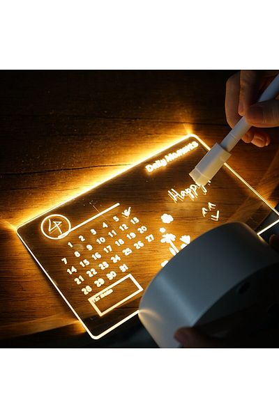 Choice Clear Creative Led Note Board Night Light Usb Rewritable Message Board Warm Soft Light For Children