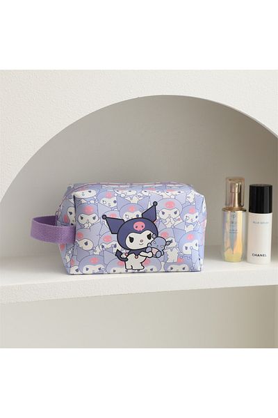 Choice Purple Sanrio Cosmetic Bag Kuromi Cinnamoroll My Melody Pencil Case Coin Purse Makeup Bags Toy Girls