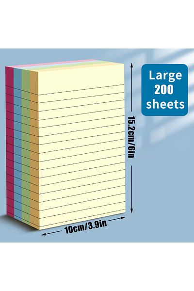 Choice Large 200 Sheets 200sheets Line Sticky Notes 4 Colors Portable Student Note Marker Writing Sticky No