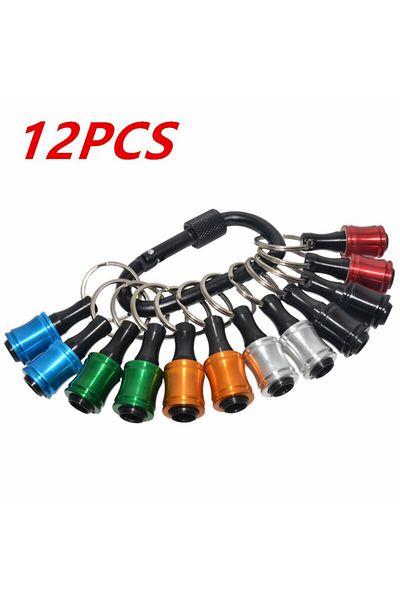 Choice 12pcs Upgrade, Push To Unlock, 12pcs 1/4 Inch Hex Shank Aluminum Alloy Screwdriver Bits Holder Light