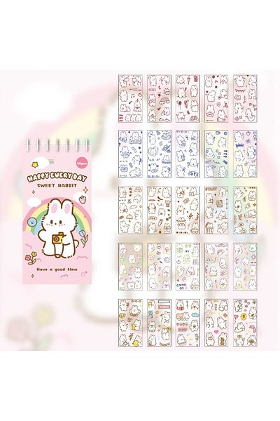 Choice Sweet Rabbit 50 Sheets Cute Cartoon Animal Stickers Set Pet Waterproof Scrapbooking Stickers For Diy