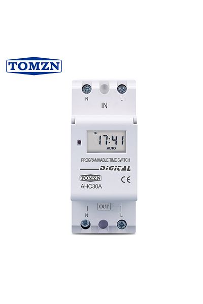 TOMZN 30a 12v Ac Dc New Type Din Rail 2 Wire Weekly 7 Days Programmable Digital Time Switch Relay Timer Co