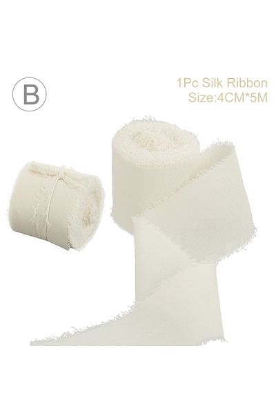 Choice 4cmx5m Style 2 5m Handmade Frayed Edged Satin Chiffon Silk Ribbon For Wedding Invitation Wrapping Bo