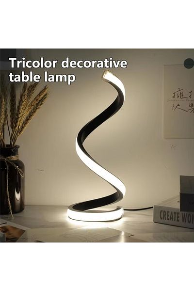 MeeToo Modern Spiral Table LED Night Light Dimmable Desk Lamp Living Room Nightstand Lamp Bedside Table ...