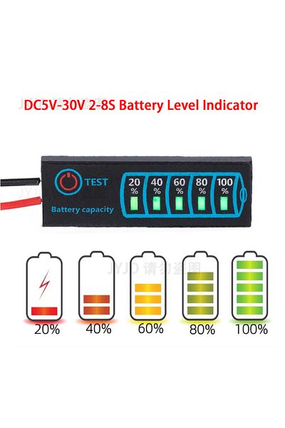 Choice DC5V-30V 2-8S Battery Level Indicator Ternary Lithium Battery Lithium Iron Phosphate Lead-Acid Ba...