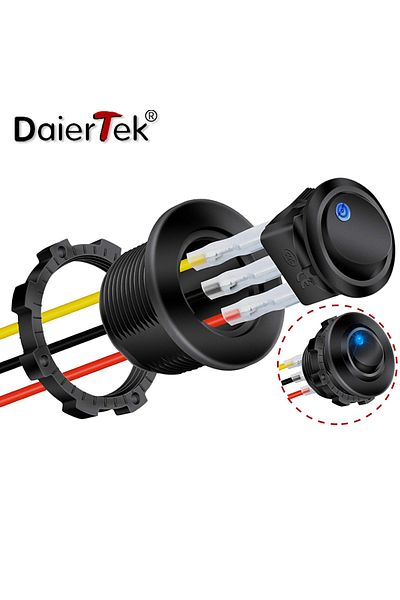 Choice DaierTek 20mm Round Rocker Toggle Switch Shell Housing 12V LED ON OFF for Car Truck Golf Cart Das...