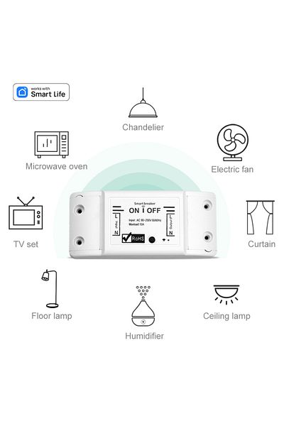 Choice Used Globally 110v 1-gang Tuya Wifi Smart Switch Wireless Remote Switch Breaker Domotic Led Light Co