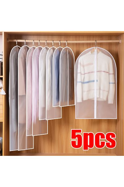 Choice 60x100cm White Dust Proof Garment Protector Cover Bag Fully Enclosed Clothes Cover With Zipper Cloth