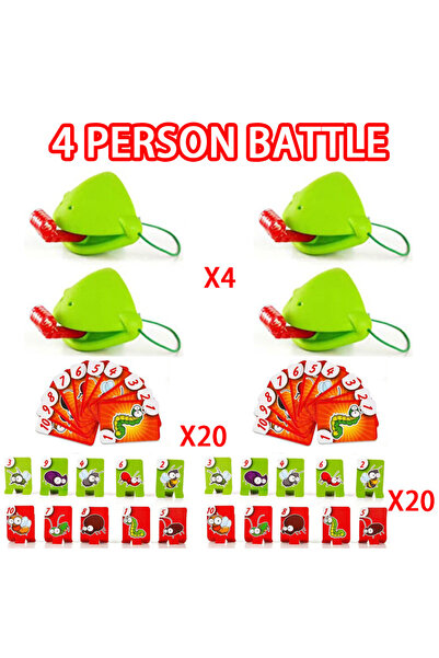 lpcbec لعبة قناع سحلية الضفدع القتالي المكونة من 4 أشخاص، بطاقات لعق اللسان ا...