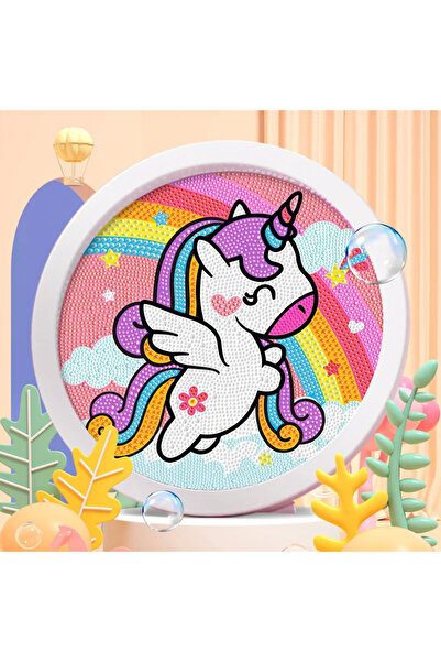 Choice ZSH001 إطار دائري لوحة ماسية يونيكورن قطة صغيرة للأطفال مصنوعة يدويًا ...