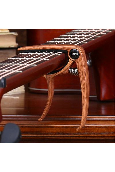 Choice Dark Wood Color Guitar Capo Metal 1pcs Aluminum Alloy Guitar Tuner Clamp Professional Key Trigger Ca