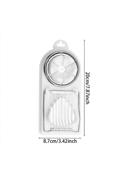Choice 1pc White Multifunctional Pp Base Egg Cutter 2-in-1 Stainless Steel Wire Pull Egg Cutter For Hanging