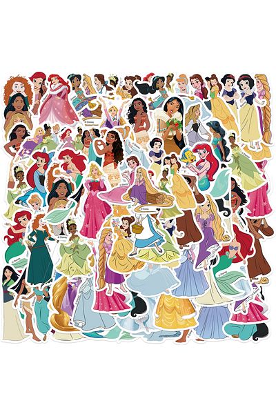 Choice 100pcs 50/100pcs Disney Cute Cartoon Princess Stickers Diy Diary Laptop Luggage Skateboard Graffiti
