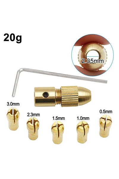 Choice 6 Piece Set Hole Diameter 1.0-3.0mm Brass Center Shaft Drill Chuck Set Small Motor Electric Drill...