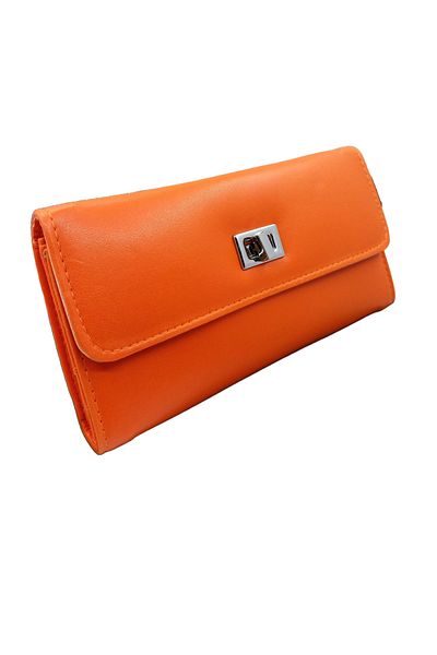 ARONA Orange Wallet with Credit Card and Coin Compartment