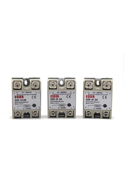 QHJIA Solid State Relay SSR-10DA SSR 25DA SSR-40DA Ac Dc Converter Input 3-32VDC Power Supply Load 24-3...