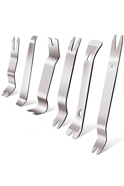 Choice مجموعة أدوات إزالة الجزء الداخلي من السيارة الفضية المكونة من 6 قطع لق...