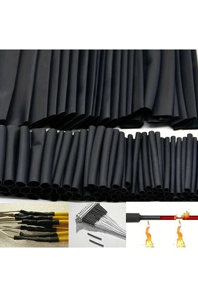 Choice 127pcs/lot Black Heat Shrink Sleeving Set Thermoresistant Tube Shrink Wrapping Wire Cable Polyol...