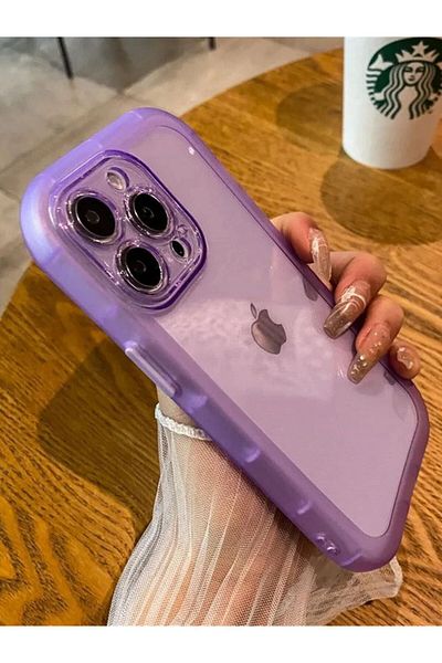 Choice for iPhone12 PURPLE hockproof Silicone Bumper Clear Phone Case For iPhone 14 13 12 11 Pro Max X Plu