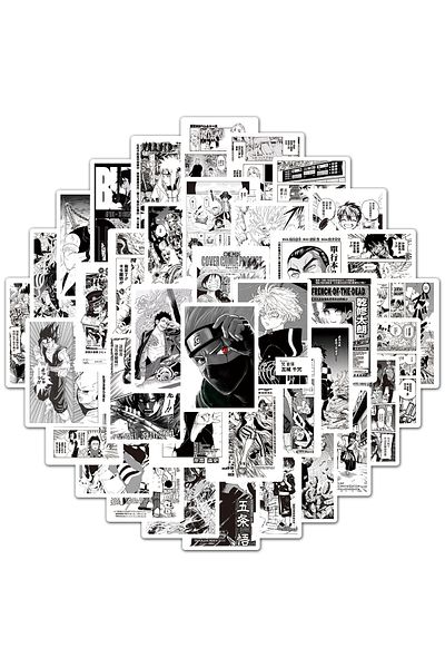 Choice Fx509-50pcs 50pcs Black And White Anime Poster Sticker Pack Waterproof Phone Case Cute Laptop Skin K
