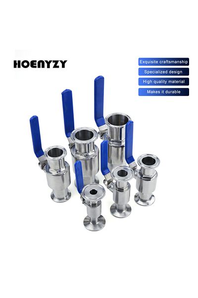 HOENYZY 25mm X Ferrule 50.5 19mm 3/4" 1" 1-1/2" 2" 304 Stainless Steel Sanitary Ball Valve Tri Clamp 50.5mm/
