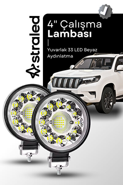 ASTRA LED 2 Adet 33LED 12-24 Volt Yuvarlak Spot Far Oto Çalışma Lambası ATV K...