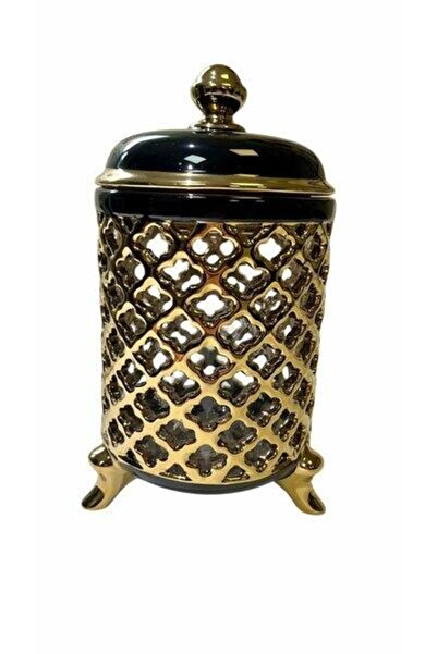 ROY KING Azra Kavanoz Küçük Boy 17cm Siyah-Gold ASF 030