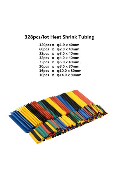 Choice 328Pcs Heat Shrinkable Tube Insulation Environmental Protection Heat Shrinkable Combination Sleev...