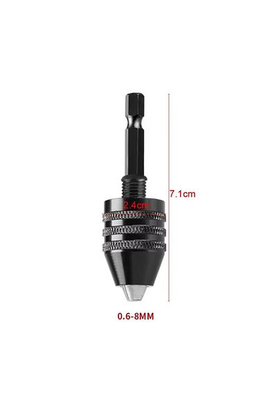 Choice 0.6-8mm Keyless Drill Chuck 0.3-8mm Self-tighten Electric Drill Bits Collet Fixture Tools 1/4" Hex S
