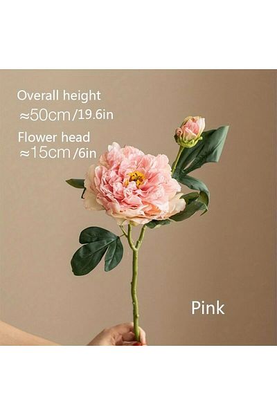 Choice Pink A Peony Simulation Flowers, Home And Living Room Artificial Flower Decorations, Dining Table Dr