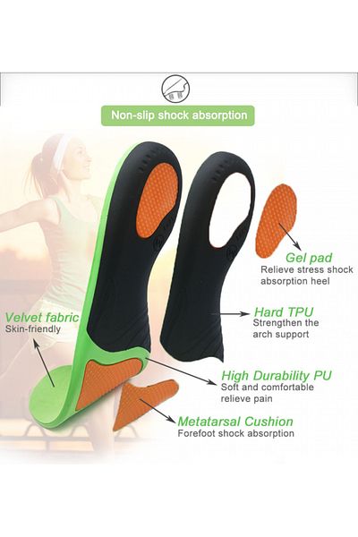 Choice 40-45 Insole 2pc Insole Orthopedic X/o Leg Correction Cuttable High Elastic Cushion Outdoor Hiking T