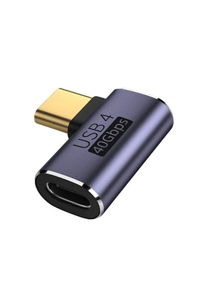 DIXSG محول USB Type-c من النوع G-m ذو انحناء جانبي لجهاز Macbook، محول شحن سريع بزاوية 90 درجة من الذكور إلى الإناث 100 وات 4