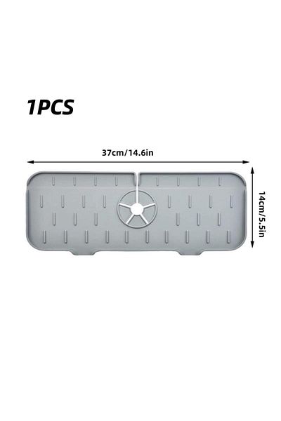 Choice 1pcs 1pc Grey 37x14cm Kitchen Faucet Absorbent Mat Sink Splash Guard Silicone Drainage Drying Pad Co