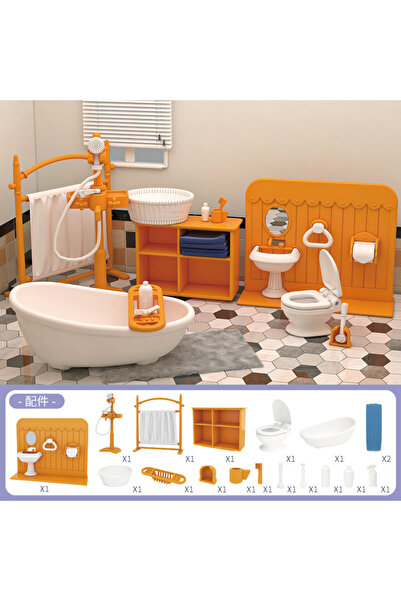 Choice7 ألعاب تسوق صغيرة للسوبر ماركت وحمامات الدمى وإكسسوارات الأثاث وألعاب ...