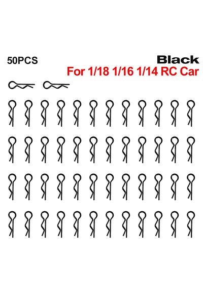 Choice 50pcs Black 9imod 50/100pcs Rc Body Clips 1/7 1/8 1/10 1/12 1/14 1/16 1/18 Metal R Buckles Car Truc