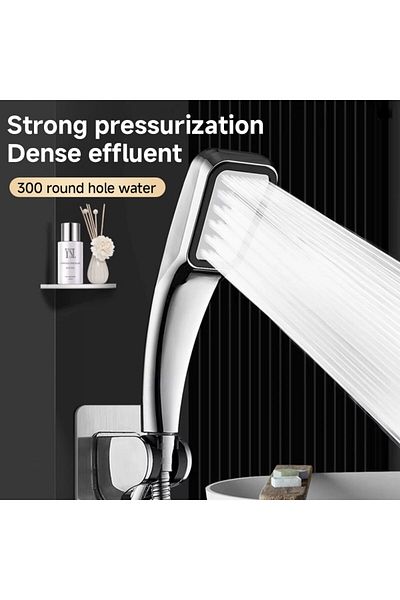 Choice Other 300 Holes Pressurized Showerhead Hand Hold Square Shower Head Water Saving Rainfall Spray Nozz