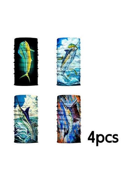 Choice Green Seamless Scarfs 4pcs Fishing Sunscreen Face Masks Uv Protection Windproof Breathable Neck Tube