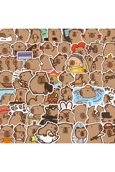 Choice 100pcs 100pcs Plump Capybara Cute Stickers Cartoon Animal Decals Scrapbook Laptop Phone Luggage Diar