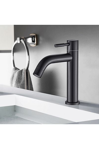 Choice B Only Cold Water G1/2 'cold Basin Faucet Stainless Steel Bathroom Sink Faucet Deck Installation Bas