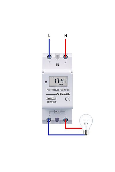 TOMZN 30a 12v Ac Dc New Type Din Rail 2 Wire Weekly 7 Days Programmable Digital Time Switch Relay Timer Co
