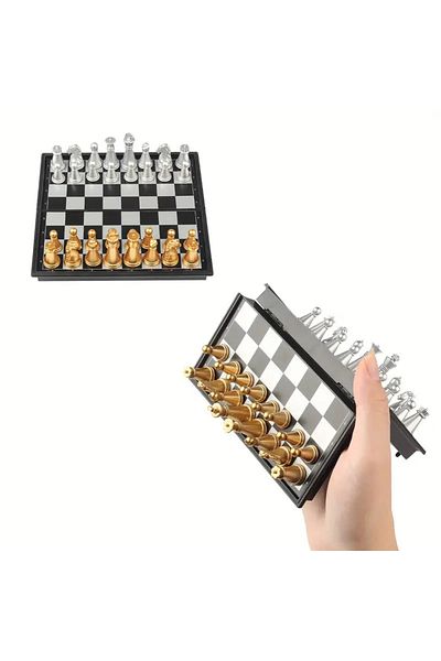 TOYMOGER Chess Mini Magnetic Chess Board Game Toys Folding Magnetic Plastic Chessboard Portable Interactive T