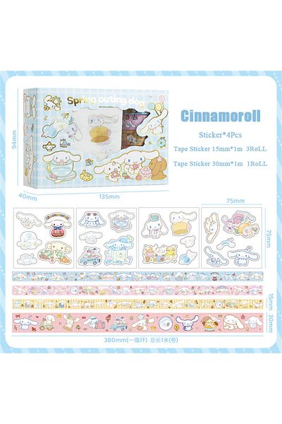 Choice 1 Sanrio Hello Kitty Cinnamoroll Kuromi Sticker Roll Gift Box Cute My Melody Pompompurin Hand Acoun.