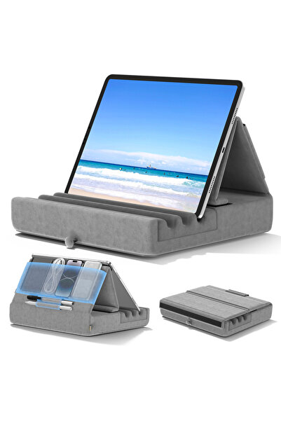 Choice حامل وسادة للكمبيوتر اللوحي من Kdd باللون الرمادي، حامل آيباد قابل للط...