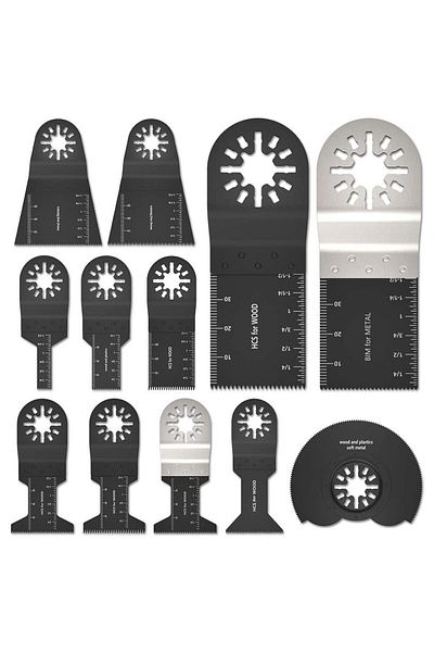 PINTUDY 12PCS Saw blade set 12pcs Multifunctional Saw Blade Durable Woodworking Oscillating Accessories Clos