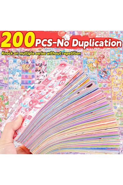 Choice 200 Pcs 20-200 Pcs Cute Stickers Goo Card Kawaii Cartoon Laser Sticker No Repeat For Diary Kid Diy S