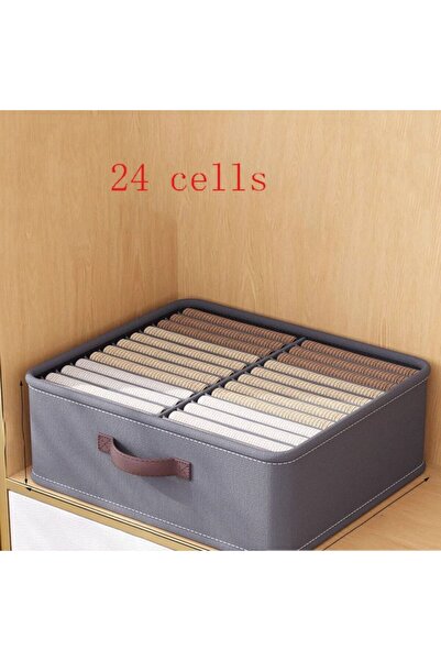 Choice 24cells Grey Wardrobe Clothes Storage Organizer Pants Sweater T-shirt Storage Box With Pp Board Cabi