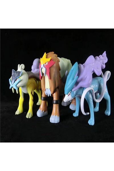 Choice 6-8cm No Box 3 Style Pokemon Figures Three Sacred Suicune Entei Raikou Action Pvc Limit Collection M
