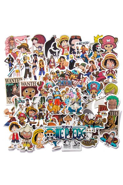 Choice 50pcs One Piece Sticker Pack Waterproof Anime Stickers  Cute Phone Case Kawaii Packaging Laptop S...