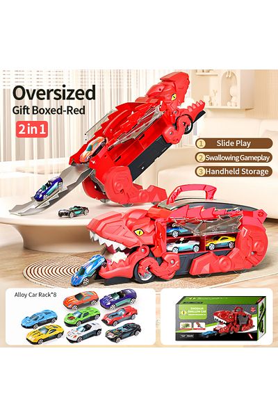 Choice Red Children's Dinosaur Track Toy Car Boy Puzzle Tyrannosaurus Rex Project Car Boy 3-6 Year Old Baby